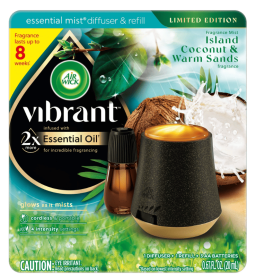 Air Wick Essential Mist Vibrant Scented Oil Air Freshener Diffuser Starter Kit, Island Coconut and Warm Sands, 2 Piece